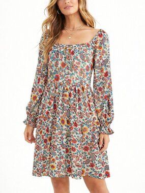 Patrons of Peace Floral Paisley Tiered Babydoll Dress | Boho | Size S | J1393F03